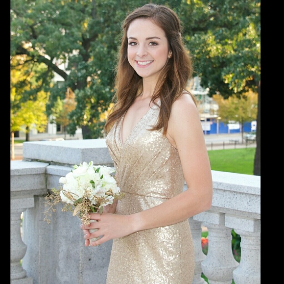 BARI JAY Gold Gown - Picture 2 of 6